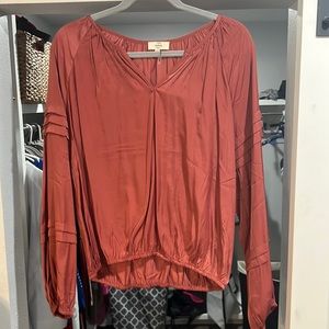 Silk long sleeve top